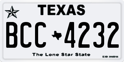 TX license plate BCC4232