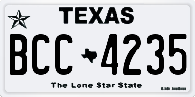 TX license plate BCC4235