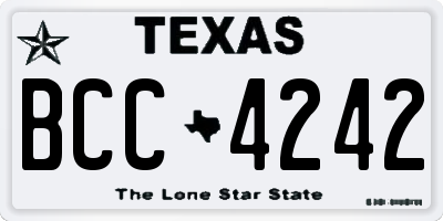 TX license plate BCC4242