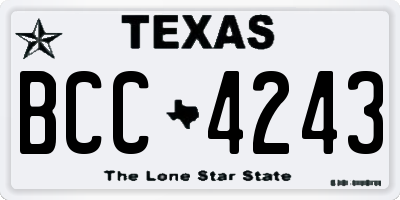 TX license plate BCC4243