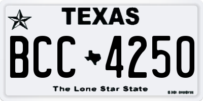 TX license plate BCC4250