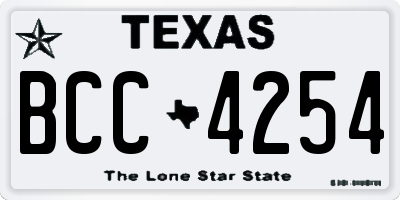 TX license plate BCC4254