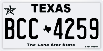 TX license plate BCC4259