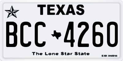 TX license plate BCC4260