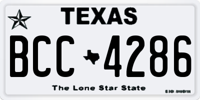TX license plate BCC4286