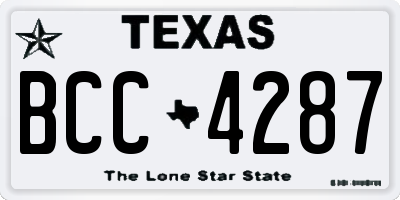 TX license plate BCC4287