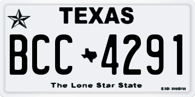 TX license plate BCC4291