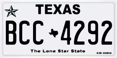 TX license plate BCC4292