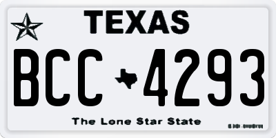 TX license plate BCC4293