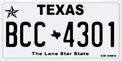 TX license plate BCC4301