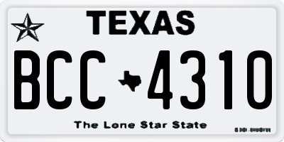 TX license plate BCC4310
