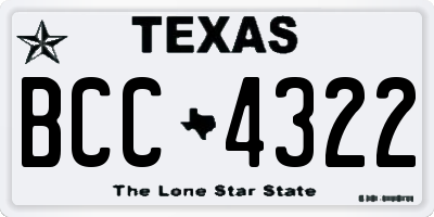 TX license plate BCC4322