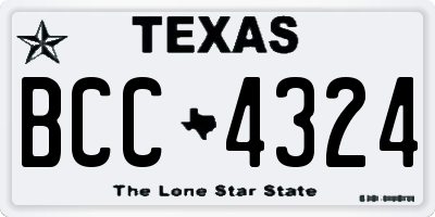 TX license plate BCC4324