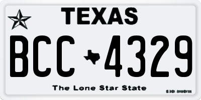 TX license plate BCC4329
