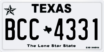 TX license plate BCC4331