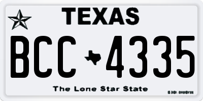 TX license plate BCC4335
