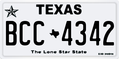 TX license plate BCC4342