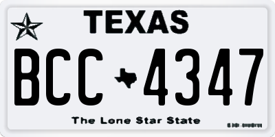 TX license plate BCC4347