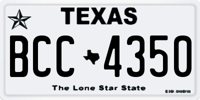 TX license plate BCC4350