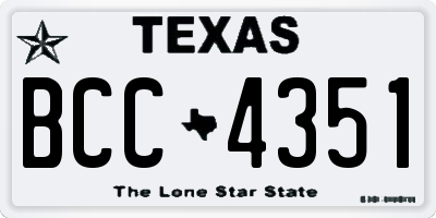 TX license plate BCC4351