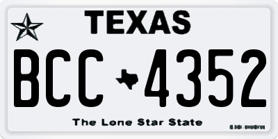 TX license plate BCC4352