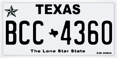 TX license plate BCC4360