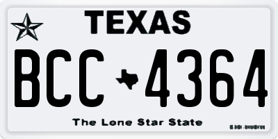 TX license plate BCC4364