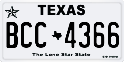 TX license plate BCC4366