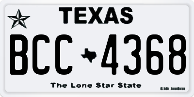 TX license plate BCC4368