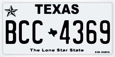 TX license plate BCC4369