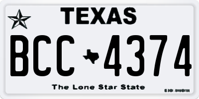 TX license plate BCC4374
