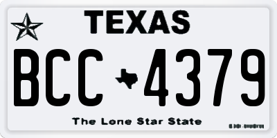 TX license plate BCC4379