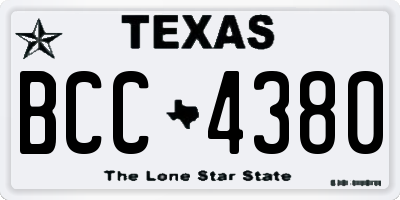 TX license plate BCC4380