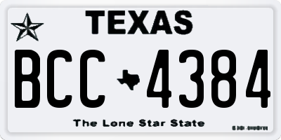 TX license plate BCC4384