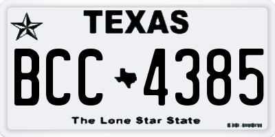 TX license plate BCC4385