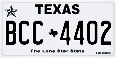 TX license plate BCC4402