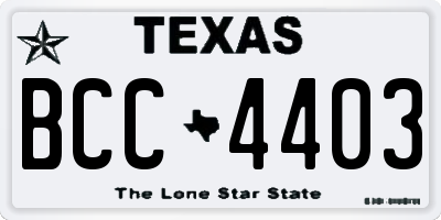 TX license plate BCC4403