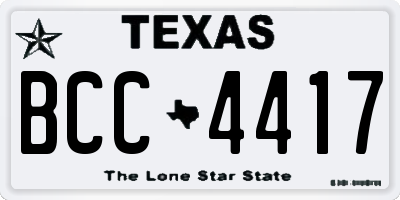 TX license plate BCC4417