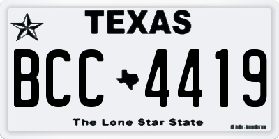 TX license plate BCC4419
