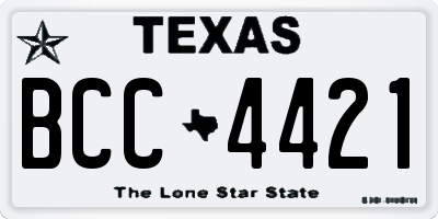 TX license plate BCC4421