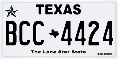 TX license plate BCC4424