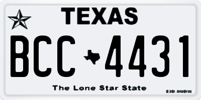 TX license plate BCC4431