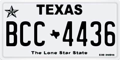TX license plate BCC4436