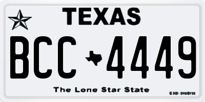 TX license plate BCC4449