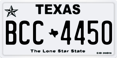 TX license plate BCC4450