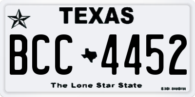TX license plate BCC4452