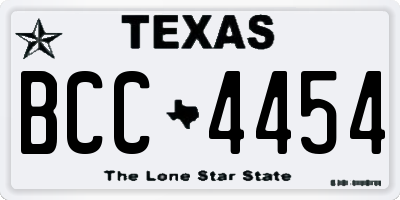 TX license plate BCC4454