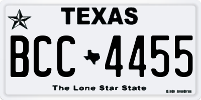 TX license plate BCC4455