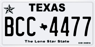 TX license plate BCC4477