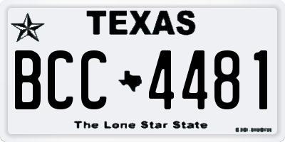 TX license plate BCC4481